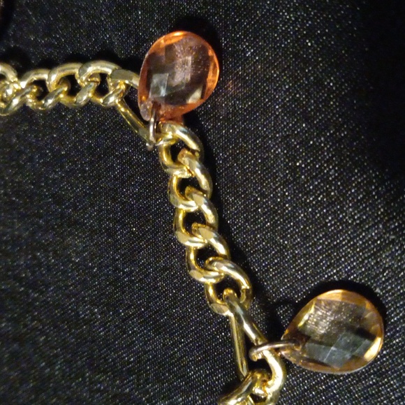 Vintage Figaro chain bracelet with Crystal charms and sun charm. 7" - Picture 6 of 6